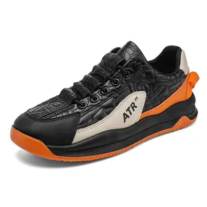 사용자 정의 로고 새로운 두꺼운 밑창 남성 캐주얼 신발 블랙 남성 스포츠 신발