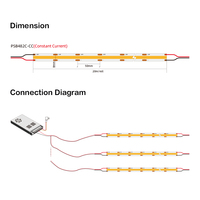 Contrôleur WiFi APP Contrôle Usine Entrepôt Courant Constant Dotless 480 LEDs COB Ruban Lumière