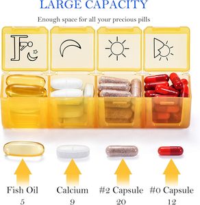 Stock Plastic Product <b>Rainbow</b> Color 7 Day Pill Organizer Small 28 Cases Weekly Pill <b>Boxes</b> - Product Image 4