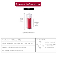 Excellente qualité, conteneur vide haut de gamme transparent rouge clair tube de brillant à lèvres liquide rouge à lèvres emballage de maquillage