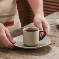 Tasse à expresso en céramique grossière, petite et exquise tasse à eau en céramique pour la maison chinoise, design rétro de niche