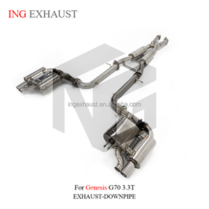 Système d'échappement Catback en acier inoxydable ING pour <span class=keywords><strong>Genesis</strong></span> G70 3.3T 2017+ avec silencieux à valve et tuyaux – Pièces de performance automobile - Product Image 3