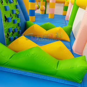 Gran parque infantil inflable de calidad comercial para exteriores, ciudad de diversión para niños, casa de brinco con pista de obstáculos - Product Image 5