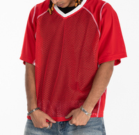 T-shirt OEM respirant à séchage rapide, coupe décontractée personnalisée, manches courtes, col en V, jersey streetwear, t-shirt de sport en mesh pour homme