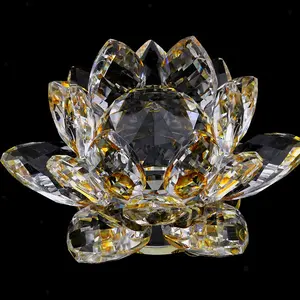 MH-L058 meist verkaufte exquisite High-End-Kristall Lotus Blume festliche schöne Glas Geschenk Home Crystal Lotus Craft Ornamente