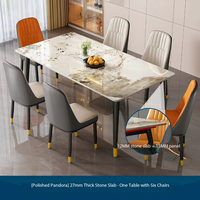 Table à manger en pierre frittée de luxe léger, rectangulaire, aspect marbre, plateau en pierre, pieds en métal noir et or, table de cuisine moderne minimaliste