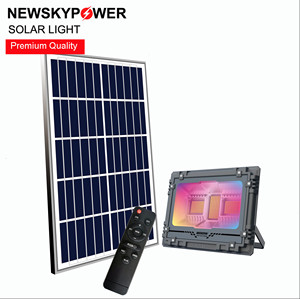 Projecteur solaire RGB Panneau solaire 60W 100W Super lumineux IP65 Projecteur solaire portable RGB pour extérieur pour <span class=keywords><strong>jardin</strong></span> - Product Image 1