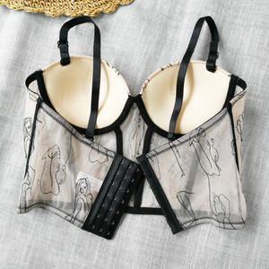 Nuovo arrivo Top <span class=keywords><strong>corsetto</strong></span> nero traspirante per donna stile Nightclub per feste in pizzo a <span class=keywords><strong>maglia</strong></span> Sexy Top <span class=keywords><strong>corsetto</strong></span> - Product Image 5