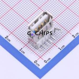 U-USBAR04P-F001 USB Connector Bent Lead Through Hole Connector Type-A Female Right Angle Insert 4P - Product Image 1