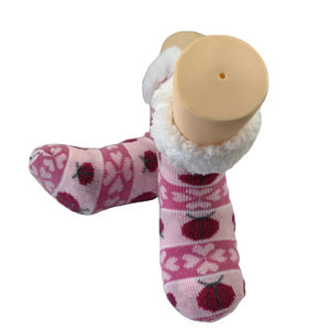 Chaussettes de yoga d'intérieur de haute qualité Chaussettes antidérapantes Chaussettes personnalisées avec fourrure à l'intérieur pour une protection contre la chaleur et le glissement - Product Image 5