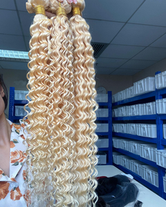 613 vierge de Cheveux Humains Bundles,613 Cuticules Alignés Cheveux Bundles Avec Frontale, Blonde Vierge de Cheveux Humains 613 Faisceaux Avec Fermeture - Product Image 4