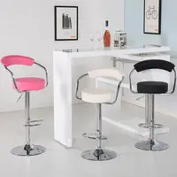 Tabouret de bar rotatif à dossier chromé, chaise de bar, avec dossier, classique, couleurs multiples, 28 pièces