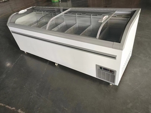 高品質業務用水平アイランドフリーザー、エンブラココンプレッサー搭載、空冷式、自動霜取り、ステンレス製ディスプレイ - Product Image 6