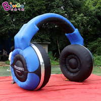 Casque gonflable publicitaire personnalisé, modèle géant d'écouteurs DJ gonflables pour la décoration de scènes et de festivals