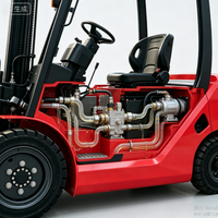 Kleiner Güterhubwagen RXC CPD30 3-Tonnen-Blei-Säure-Gabelstapler mit Anti-Rutsch-Handbremssystem