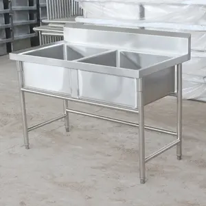 Commercial Restaurant Kitchen Food Grade Stainless Steel Double Bowl Sink