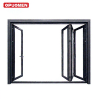 Fenêtre pliante en aluminium standard australien OPUOMEN pour cuisine, hôtel, extérieur, sous-sol et villa avec écran pliant magnétique