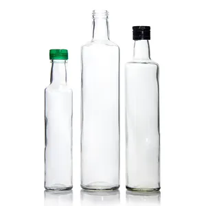 Factory Wholesale Different Size Green Clear Olive Oil Glass Bottle With Plastic Insert