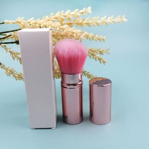 Pinceau à poudre télescopique rétractable en or rose, marque privée, pour le visage, outils cosmétiques de maquillage, mini pinceaux à blush individuels, vente en gros - Product Image 1