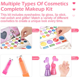 Ragazze della principessa Rosa Kit Per Il Trucco <span class=keywords><strong>di</strong></span> Bellezza Non-tossico Trasportare Tutti I Set <span class=keywords><strong>di</strong></span> Cosmetici-Nail Polish - Eye Shadow-balsamo per le labbra Trucco Set per I Bambini - Product Image 4