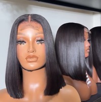 Parrucche Lisce in Seta Senza Colla, Parrucca Frontale in HD Lace, Parrucche di Capelli Vergini con Cuticole Allineate, Parrucche di Capelli Umani Vergini per Donne Nere
