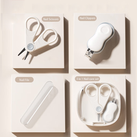 Coupe-ongles pour bébé avec ciseaux de sécurité, kit de soins des ongles pour nourrissons 3 pièces, outils de toilettage doux pour enfants