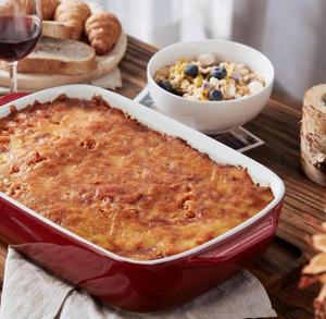 Casserole <span class=keywords><strong>en</strong></span> <span class=keywords><strong>fonte</strong></span> avec couvercle, plats de cuisson rectangulaires <span class=keywords><strong>en</strong></span> grès couverts de 4.0 pintes pour four - Product Image 3