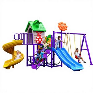 Sistema de Juegos de Plástico para Exteriores para Preescolar, Guardería, Niños, Tobogán, Túnel, Aprendizaje, Hogar, Centro Comercial - Product Image 1