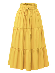Falda Midi Bohemio de Verano 2026 Estilo Europeo-Americano con Capas y Corte en A, Elegante y Fluida para Mujer al por Mayor - Product Image 4