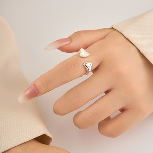 Heart Shaped Shell Open <b>Ring</b> Adjustable Fashion Jewelry Index <b>Finger</b> <b>Ring</b> Gift - Product Image 2