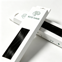 Boîte d'emballage personnalisée pour extensions de cheveux, écologique et mate |   Boîte à perruques de luxe, design rigide et robuste, option pliable, perruques à clipser