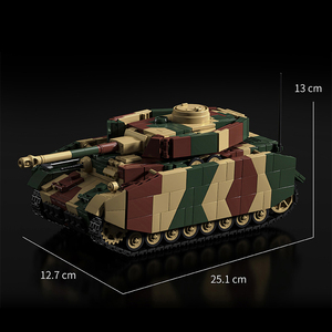 Tanque <span class=keywords><strong>Panzer</strong></span> <span class=keywords><strong>IV</strong></span> Alemán de la Segunda Guerra Mundial, Escala 1/28, Modelo de Construcción para Armar, Juguete del Ejército con Mini Figuras de Soldados, Bloques de Construcción para Adultos - Product Image 2