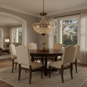 Lampadario a sospensione rotondo in bronzo Drake Crystal, a forma di ciotola grande, E26 LED 2700K, luce bianca calda per interni - Product Image 3