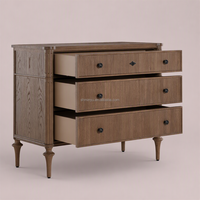 Commode à 3 tiroirs en chêne massif de haute qualité, bois de chêne naturel, meubles de chambre à coucher