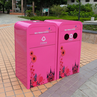 Poubelle moderne personnalisable Poubelle urbaine enduite de poudre Poubelle extérieure durable Poubelle de style dessin animé Poubelles pour l'école publique