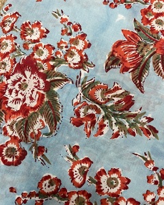 Tela de Algodón Estampada a Mano, Tela Artesanal India Ligera de 110 GSM para Ropa de Mujer a Excelente Precio - Product Image 6