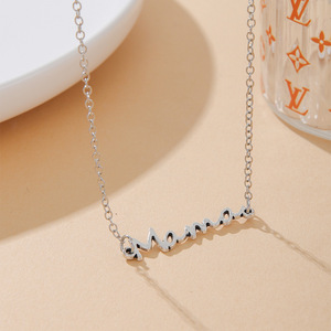 Collar con colgante de letra para mamá, joyería de moda de aleación de zinc, regalo para el día de la madre, aniversario - Product Image 3