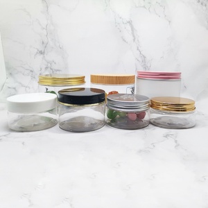 Stock 1oz-12oz White Lid PET Transparent <b>Plastic</b> Cream <b>Jars</b> with Custom Logo for Skin Care - Product Image 2