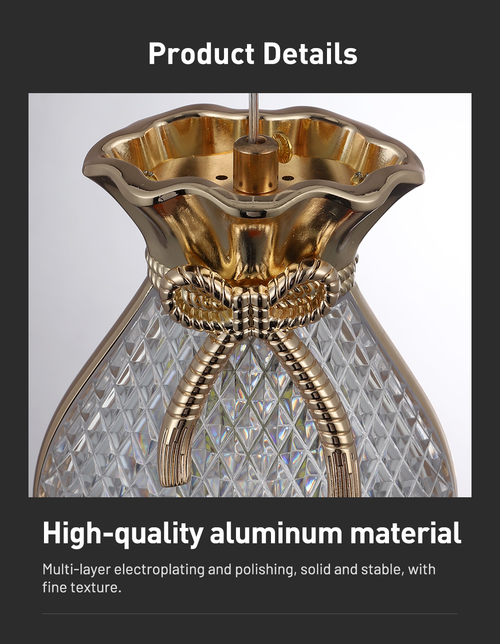 Factory Price Acrylic Hang Lamp Living Room 5w Gold Pendant Light Modern Kitchen Chandelier With Light Source