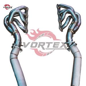 Tubo de Escape de Acero Inoxidable T304 de Alto Flujo Vortex - Colector de Escape Pulido Azul Quemado de 1.5 mm de Espesor para Ferrari F430 - Product Image 2