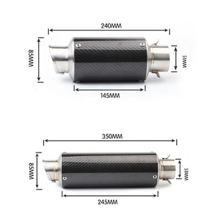 Nouveau silencieux d'échappement de moto en fibre de carbone et acier inoxydable de haute qualité, 13,78 pouces, <span class=keywords><strong>DB</strong></span> <span class=keywords><strong>Killer</strong></span>, pour scooters <span class=keywords><strong>125</strong></span>-1000CC, pièce de rechange - Product Image 2