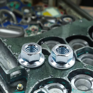 Écrous à bride hexagonaux en acier au carbone poli M6 M8 M10 M12 <span class=keywords><strong>avec</strong></span> <span class=keywords><strong>rondelle</strong></span> à bride rotative pour applications minières - Vente en gros - Product Image 4