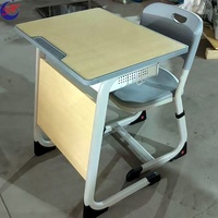 Bureaux et chaises d'école à hauteur réglable au design moderne pour salle de classe, table en métal, chaise d'élève, mobilier scolaire