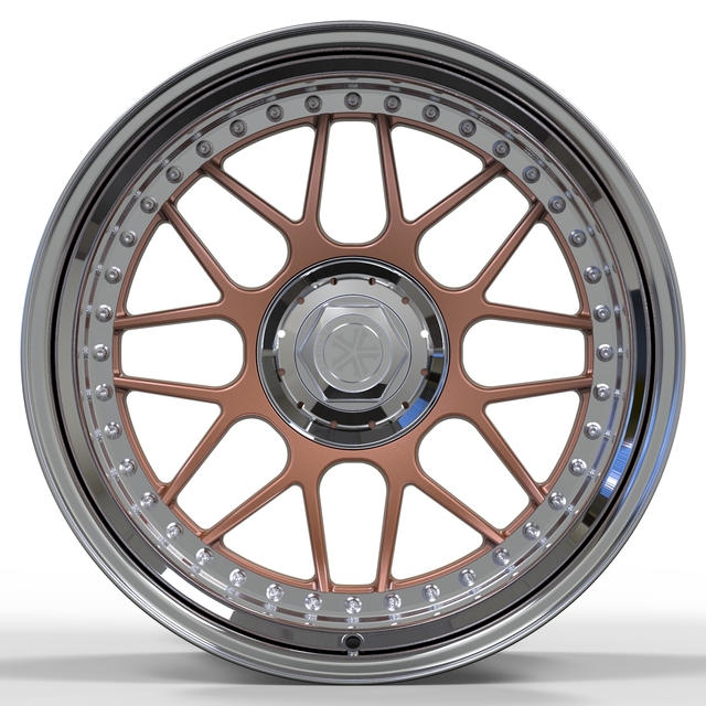 New Custom 3 Piece Forged Aluminum Alloy Wheels with Deep Dish Polished Lip Design