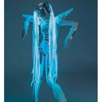 Costume de scène de danse sur le thème du robot GOGO AI avec éclairage LED cyber pour les boîtes de nuit