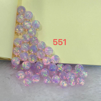 Perles d'opale synthétique en gelée de feu, forme boule, demi-trou, 4mm-8mm, 50 couleurs, couleurs Aurora