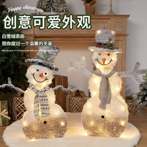 Muñeco de Nieve Luminoso con Decoración de Hadas, 80, 90, 120 cm, Hecho a Mano con Estructura de Alambre, Decoraciones Navideñas - Product Image 2