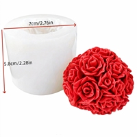 Silikonformen für Rosenkerzen Blumensäulen 3D-Kuchendekoration Valentinstag Rosen-Duftkerzen Eiswürfel