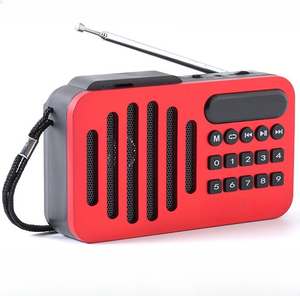 Red Portable FM BT Radio <b>USB</b> TF Player Radio Multi-function Flashlight Factory 1501-2000mAh Rechargeable Outdoor Home Radio - Product Image 2