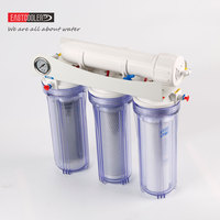 ECRO4S 100G Système d'aquarium à osmose inverse à 4 étages Filtre à eau en résine à changement de couleur pour poisson pour hôtel et usage domestique
